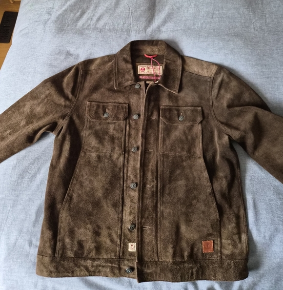 Iron & Resin Other - Iron & Resin Brown Buffalo Suede Mechanic Jacket In XL